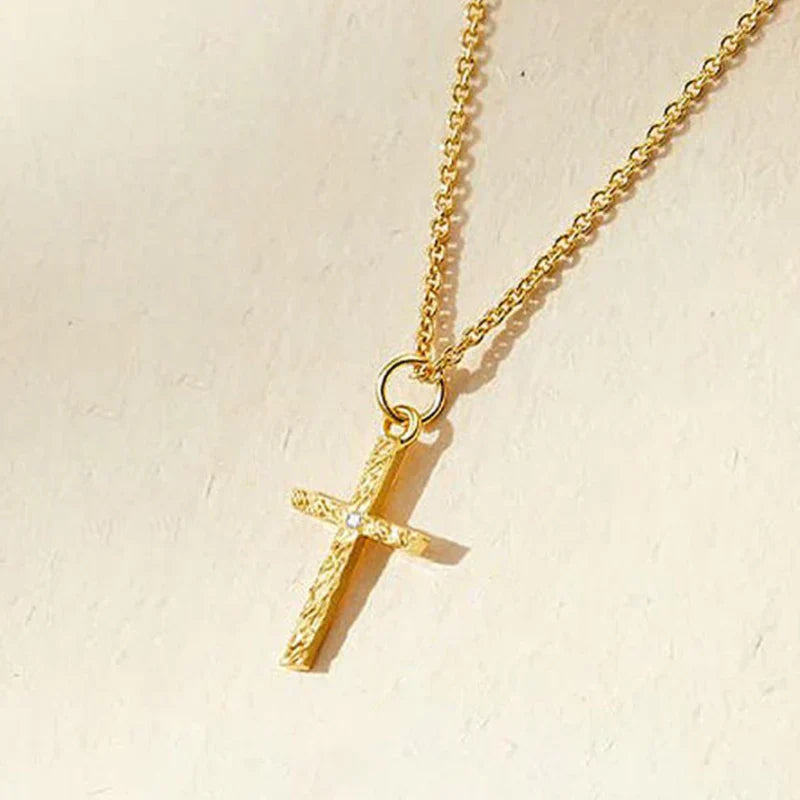 Kreuzkette mit Initiale | Gold