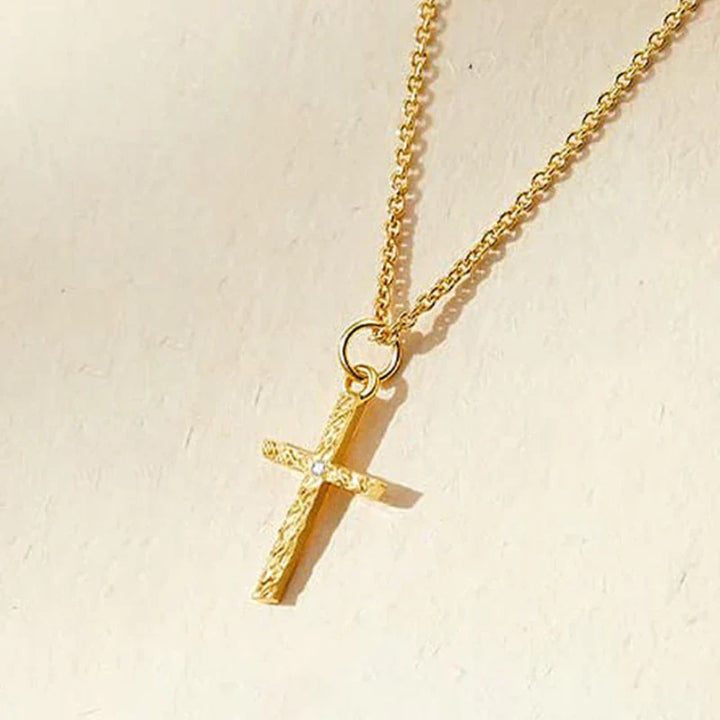 Kreuzkette mit Initiale | Gold