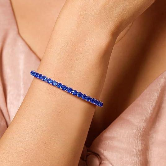 Sapphire Tennisarmband | Weissgold