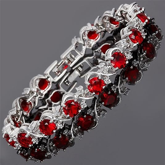 Ruby Vine Tennisarmband | Weissgold