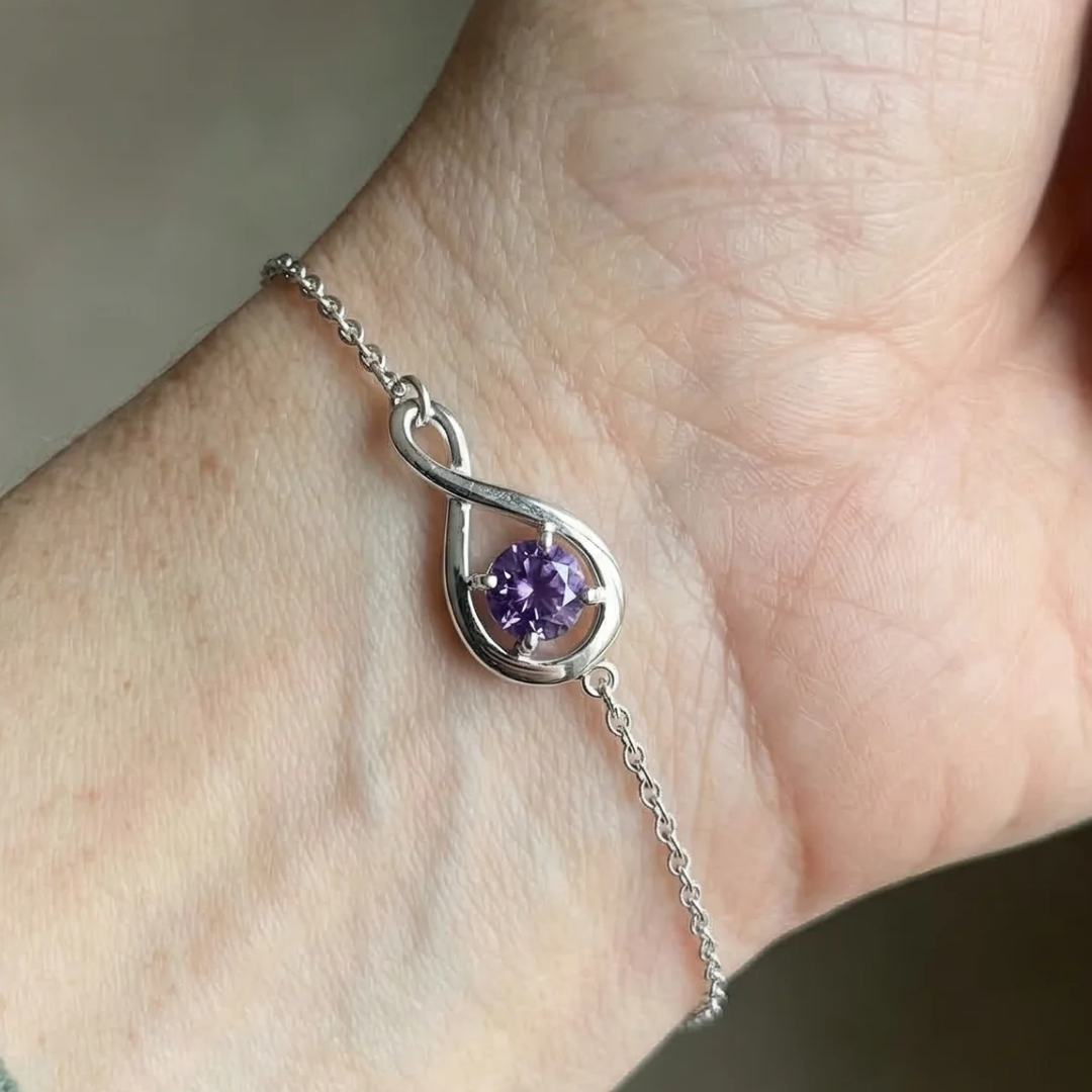 Amethyst Infinity Armband | Weissgold