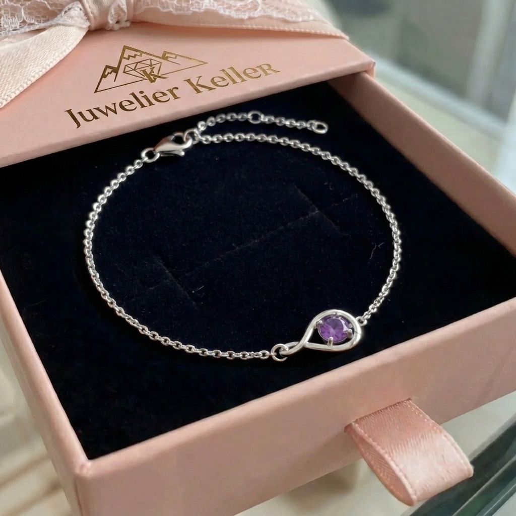 Amethyst Infinity Armband | Weissgold