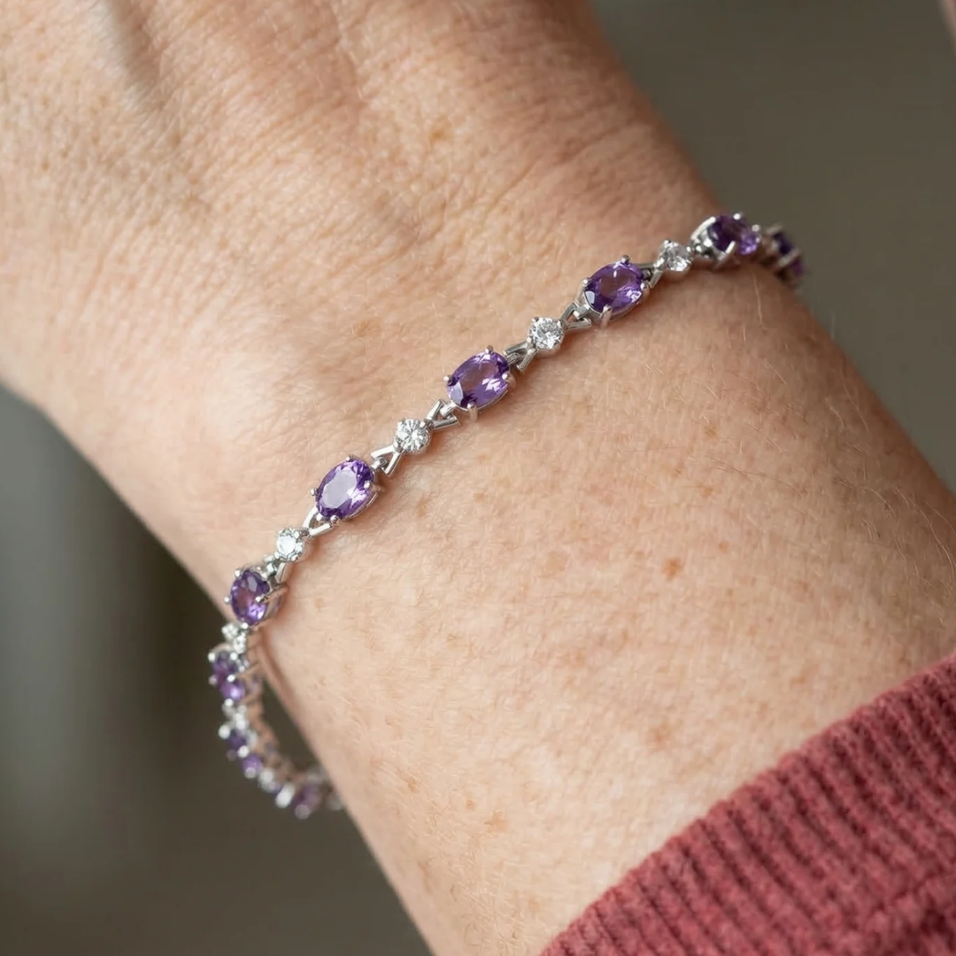 Amethyst Starlight Armband | Weissgold