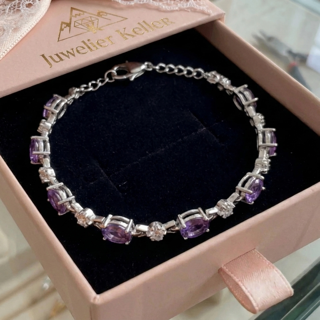 Amethyst Starlight Armband | Weissgold