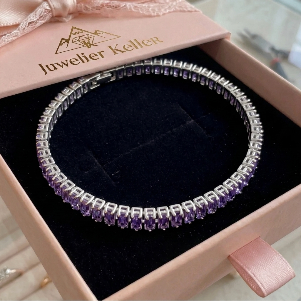 Amethyst Vertéa Tennisarmband | Weissgold