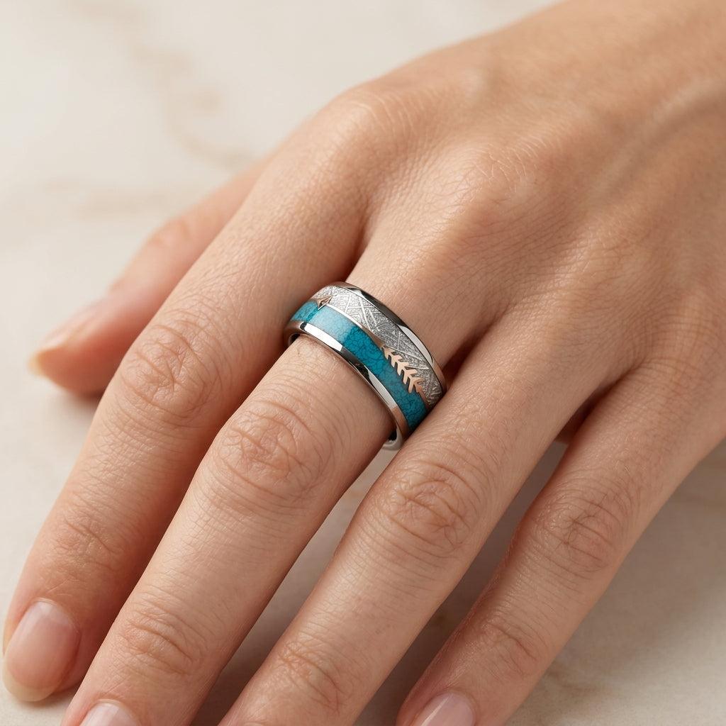 Antiker Emaille-Silberring | Weissgold