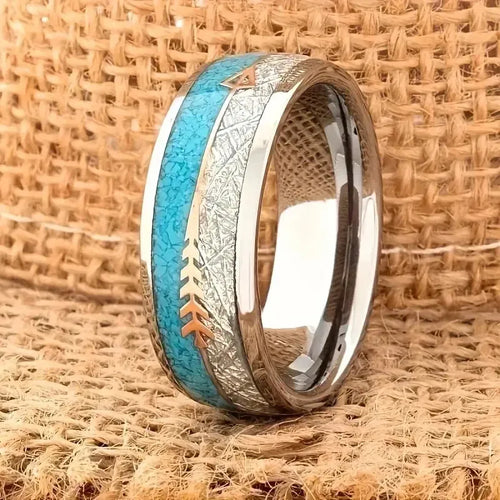 Antiker Emaille-Silberring | Weissgold