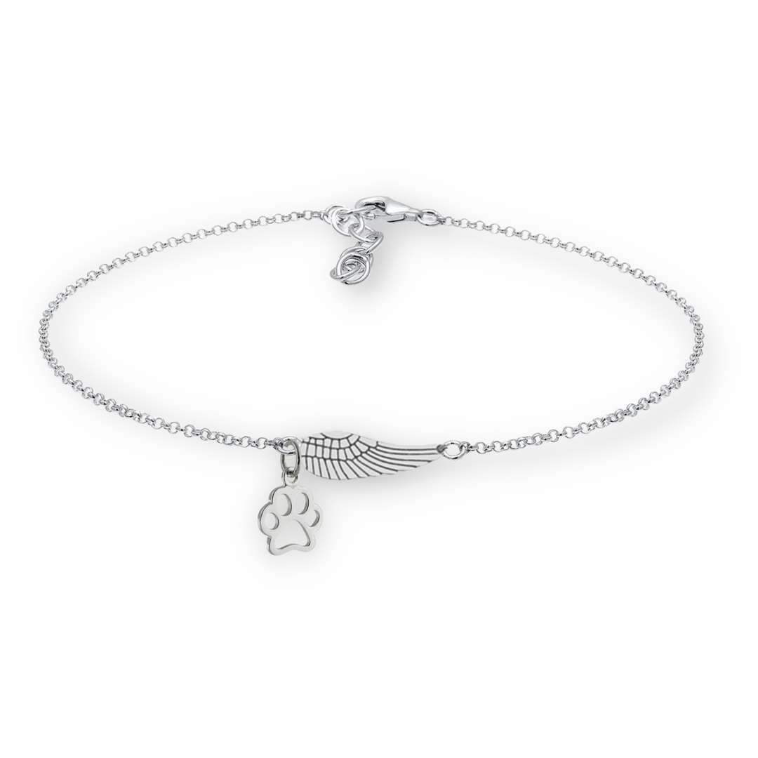 Armband Denkmal aus Silber mit Engelshaar und Abdruck | Handgemacht