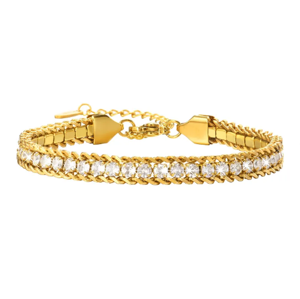 Armband aus Edelstahl mit Brillantkette
