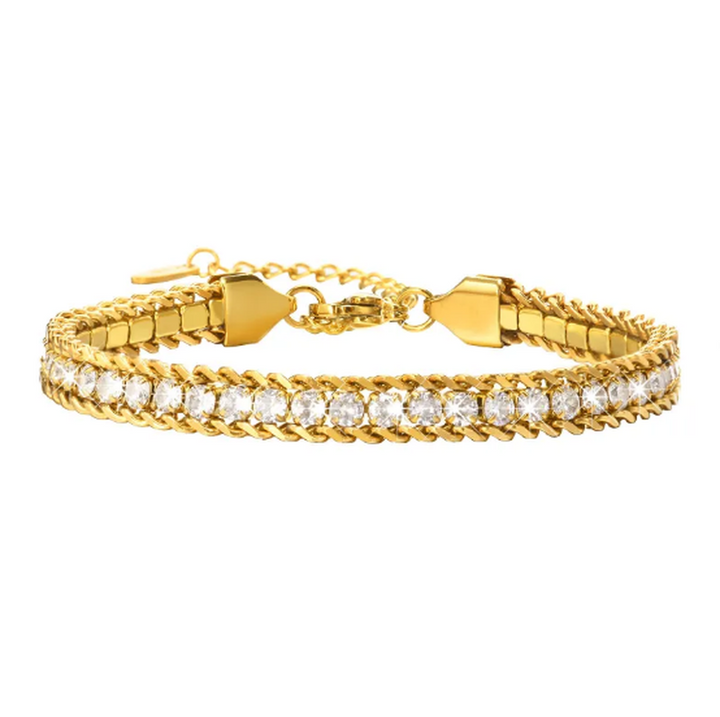 Armband aus Edelstahl mit Brillantkette