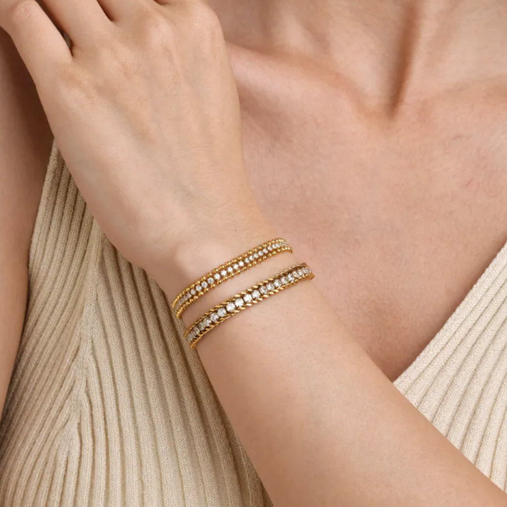 Armband aus Edelstahl mit Brillantkette