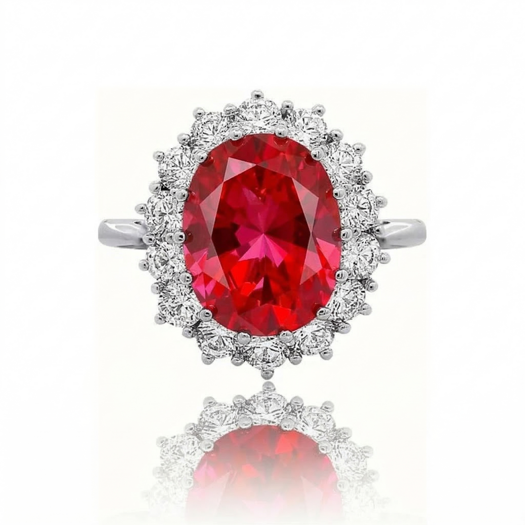 Scarlet Crown Ruby Ring | Weissgold
