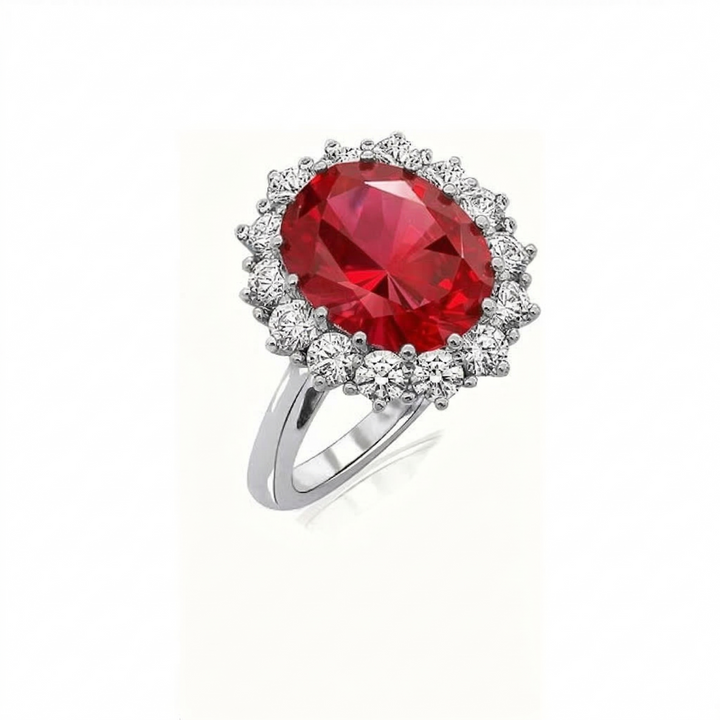 Scarlet Crown Ruby Ring | Weissgold