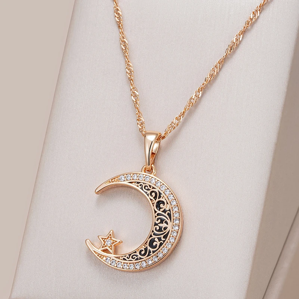 Glänzende, elegante Mondkette