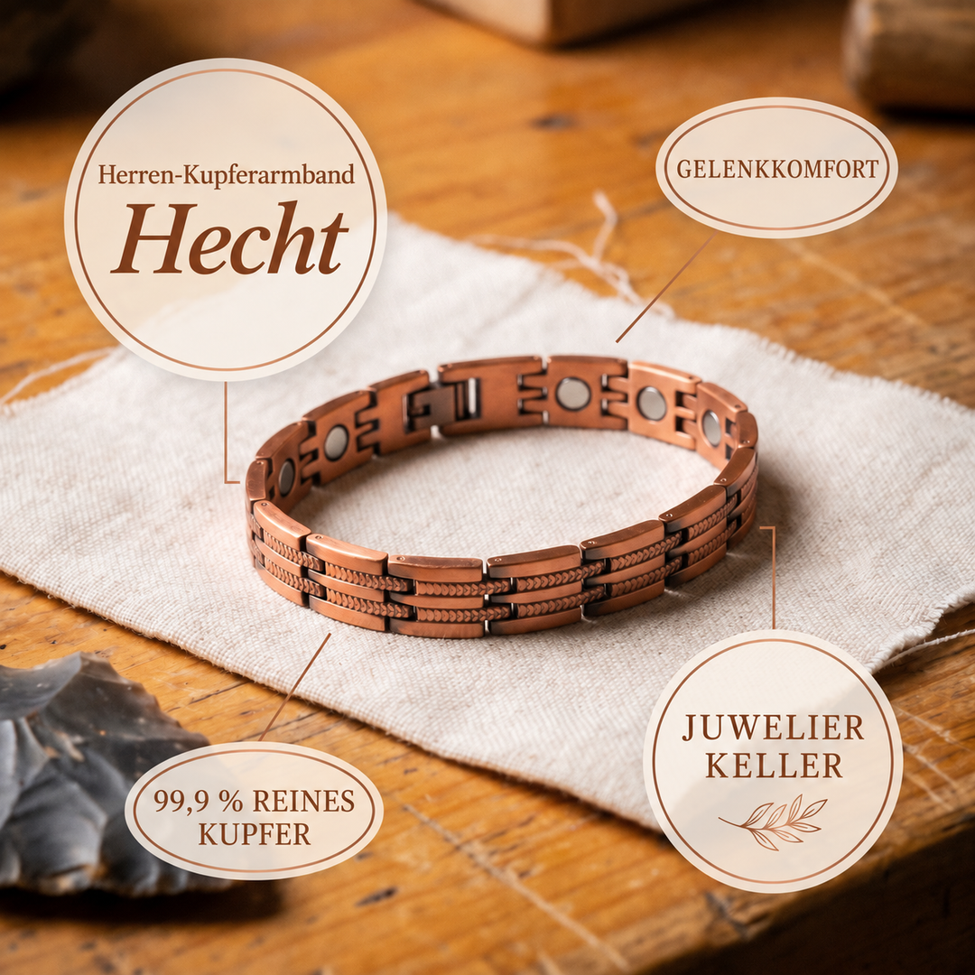 Herren-Kupferarmband Hecht
