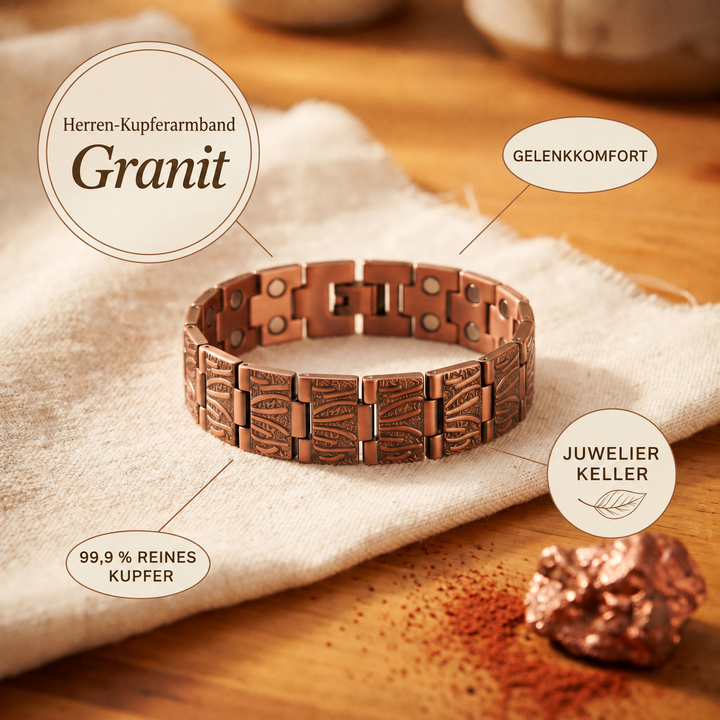 Herren-Kupferarmband Granit