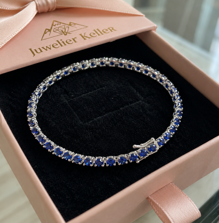 Sapphire Tennisarmband | Weissgold