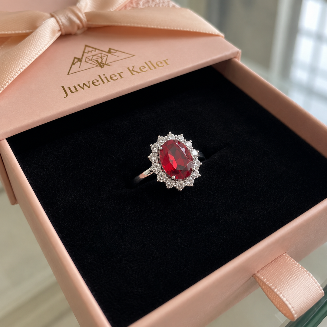 Scarlet Crown Ruby Ring | Weissgold