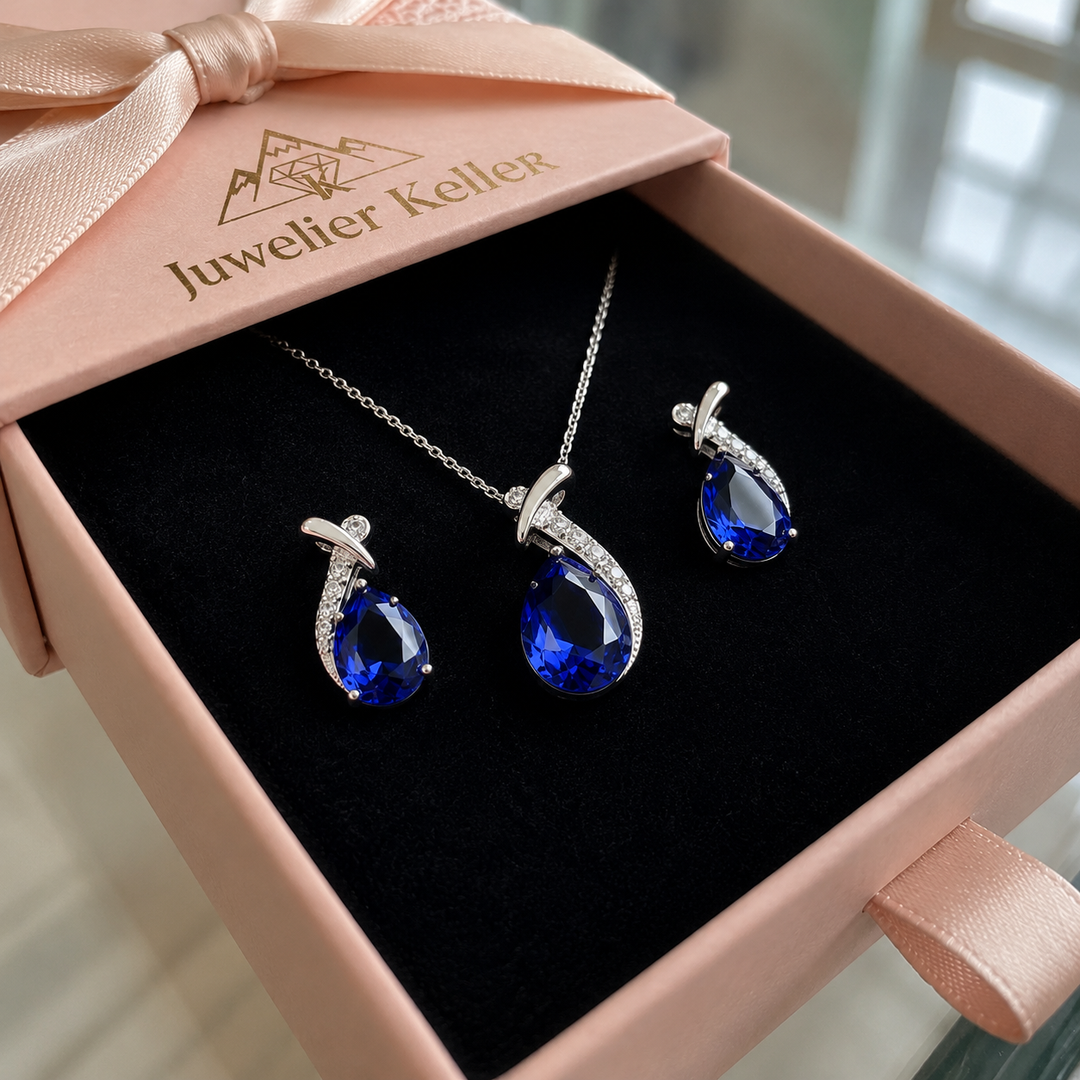 Klassisches Meerjungfrau-Eleganz Schmuckset | Weissgold