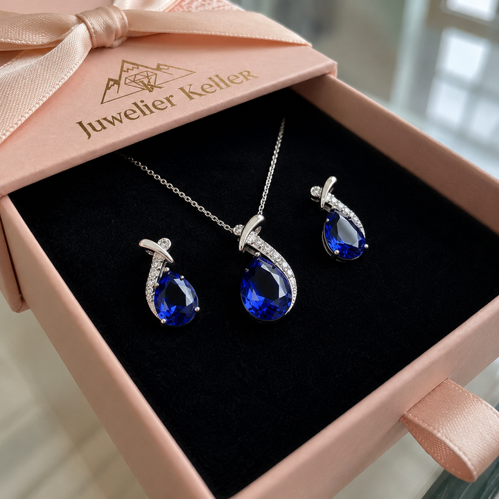 Klassisches Meerjungfrau-Eleganz Schmuckset | Weissgold