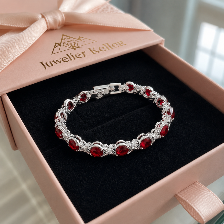 Ruby Vine Tennisarmband | Weissgold