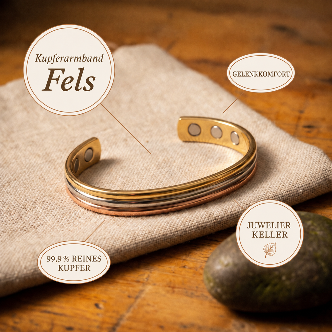 Kupferarmband Fels