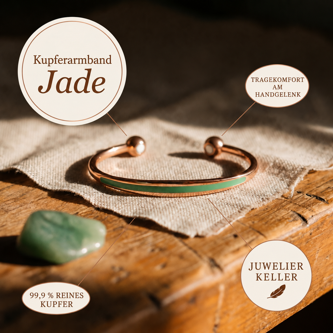 Kupferarmband Jade