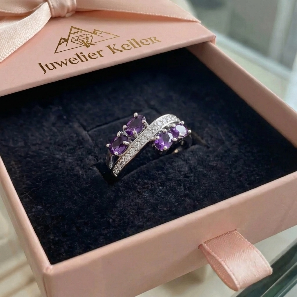 Lavendel Flussring | Weissgold