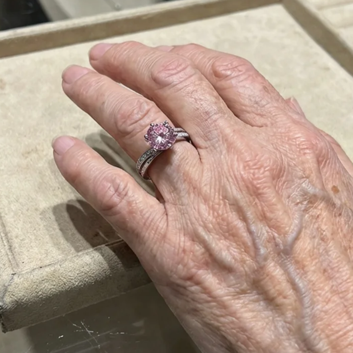 Mondlicht Pink-Konturring | Weissgold