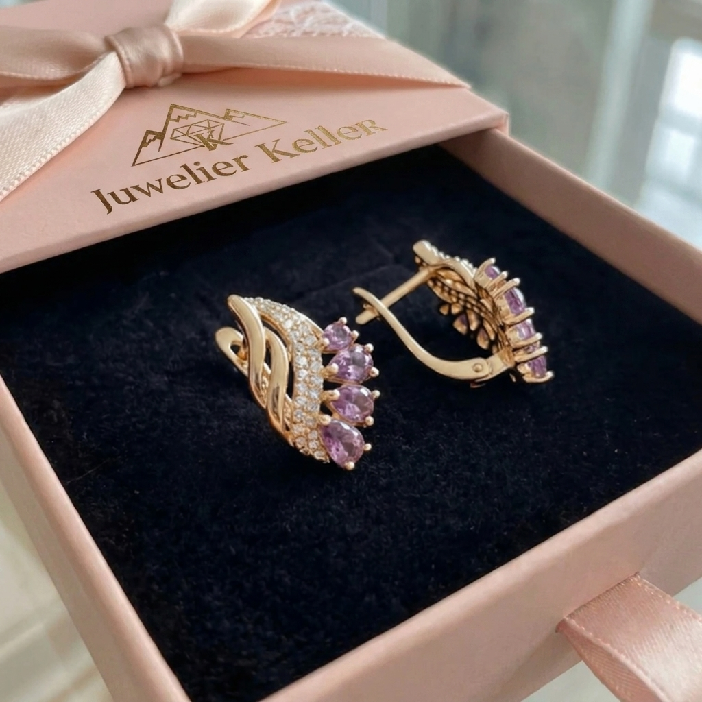 Nyvella Violette Federohrringe | Roségold
