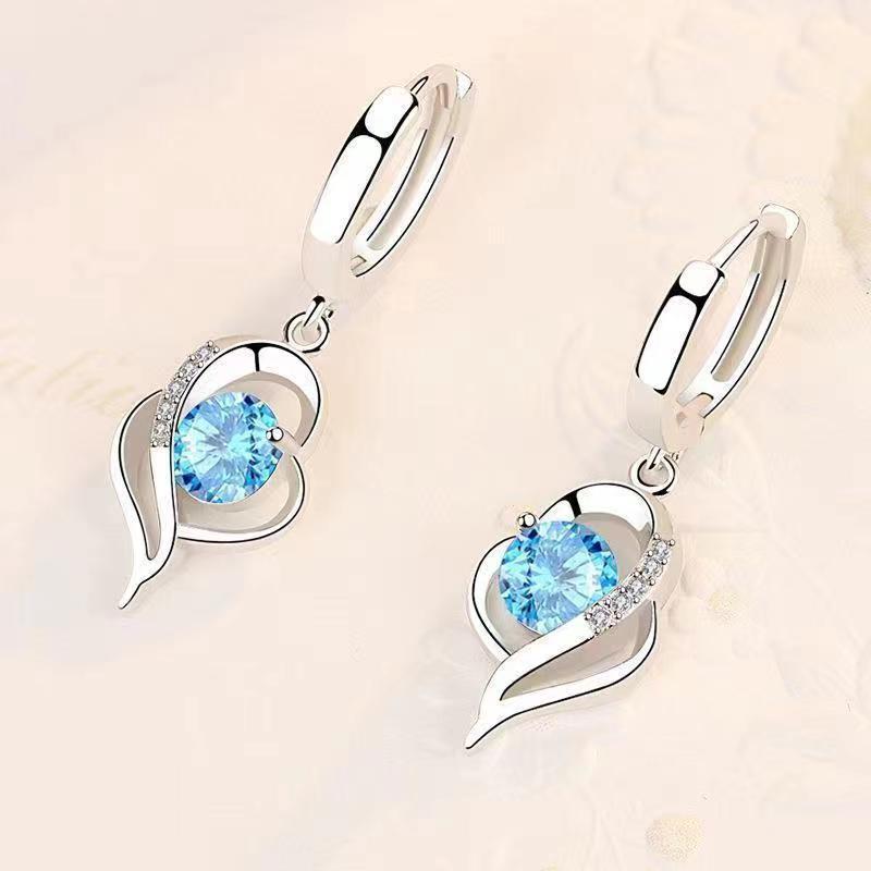Eclipse Herz Tropf Ohrringe | Weissgold