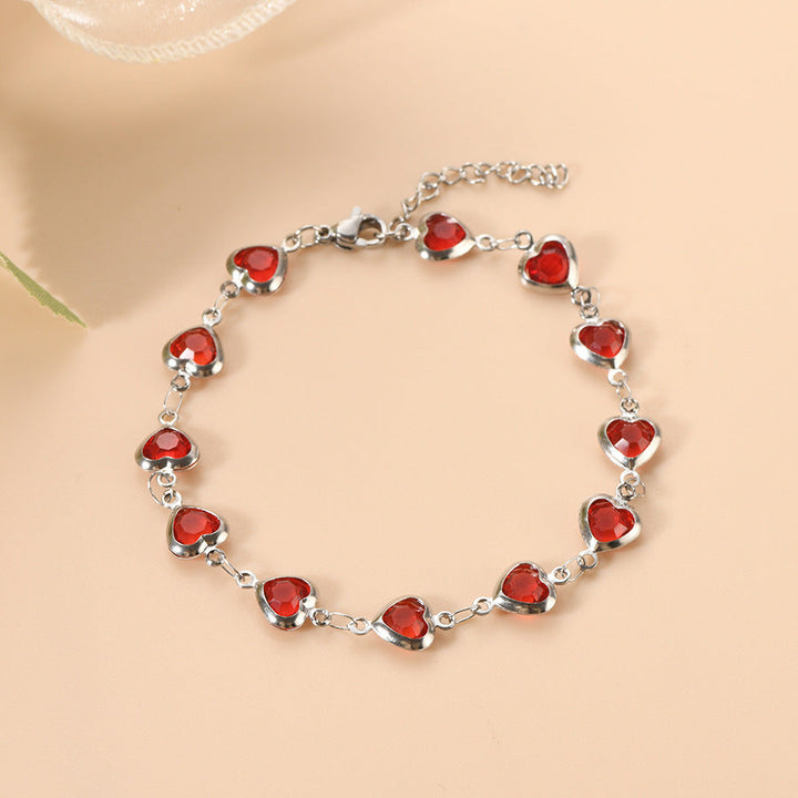 Ophelyra Garnetelle-Armband | Weissgold
