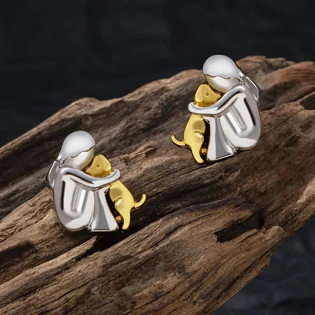 Ohrringe in zwei Farben, Weissgold und Gold