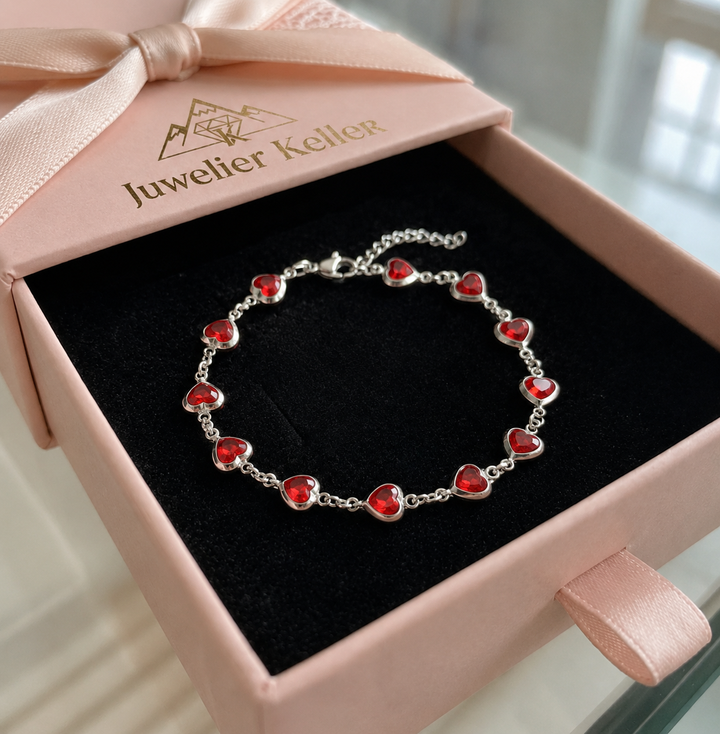 Ophelyra Garnetelle-Armband | Weissgold