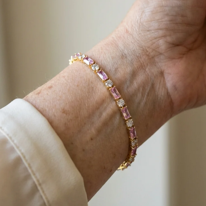 Pfingstrosen-Funken-Tennisarmband