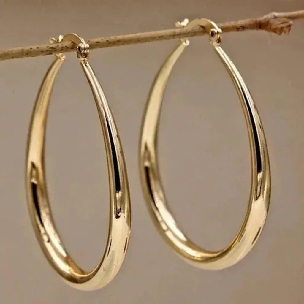 Retro-Creolen in Gold
