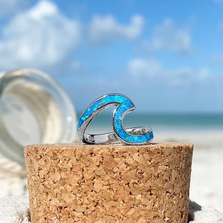 Ring Meer in Opal und Silber