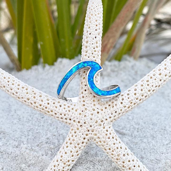 Ring Meer in Opal und Silber