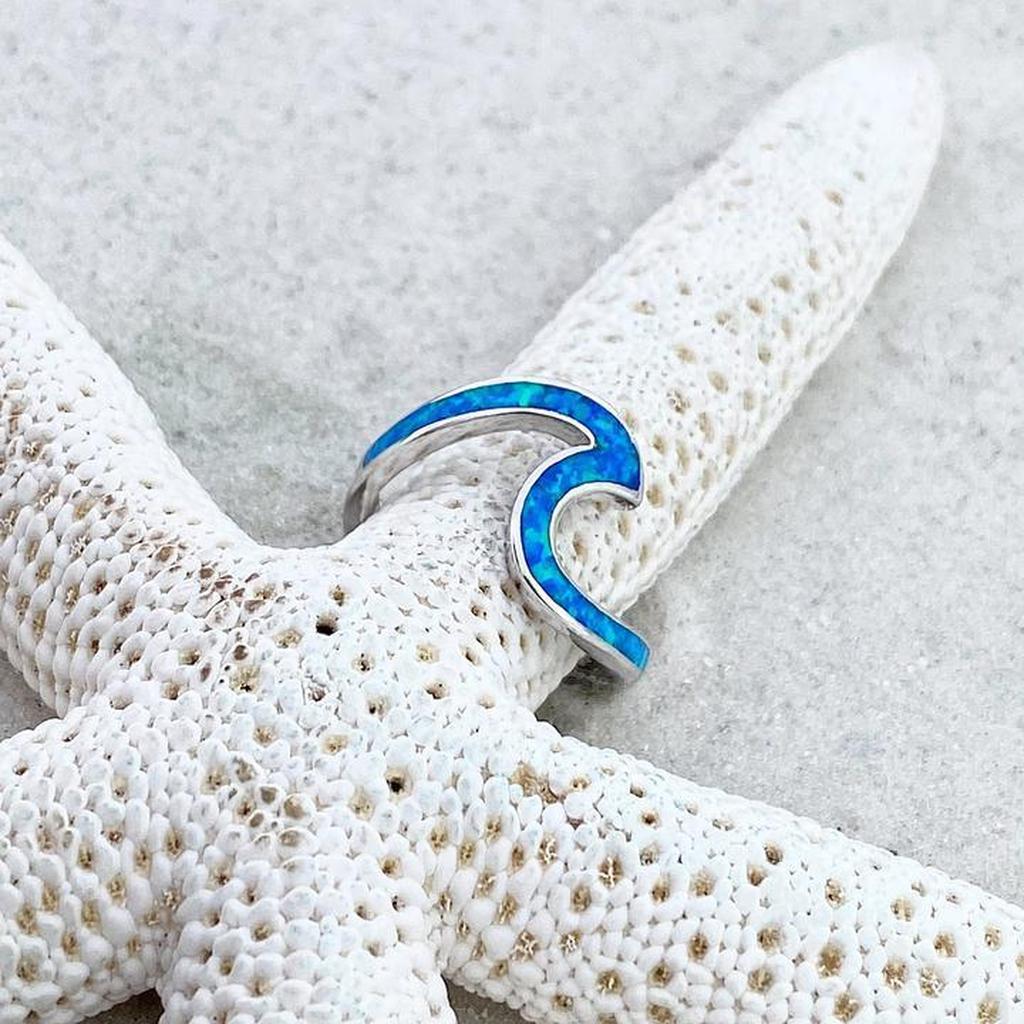 Ring Meer in Opal und Weissgold