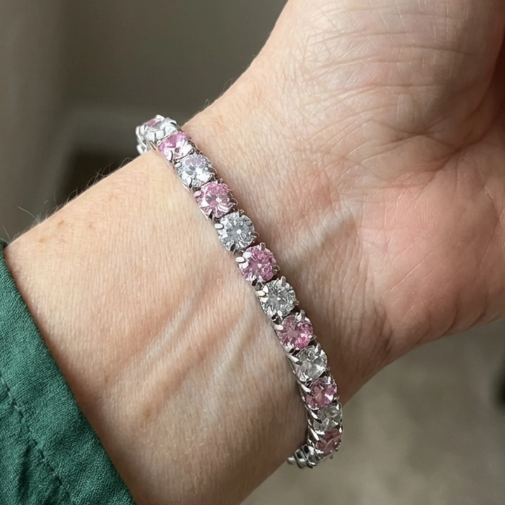 Rosa-Saphir-Duo-Tennisarmband