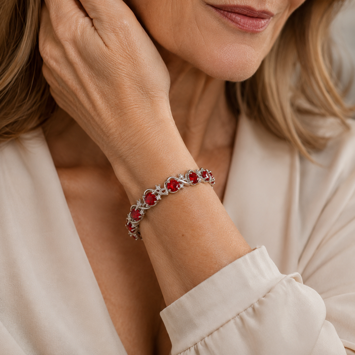 Ruby Vine Tennisarmband | Weissgold