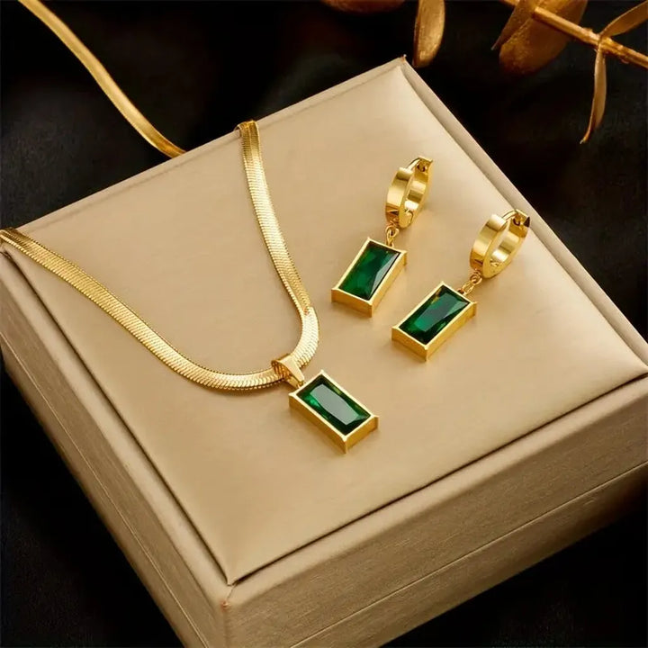 Schmuckset Lina in Grün
