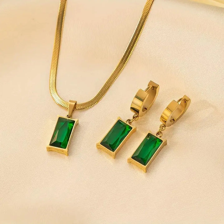 Schmuckset Lina in Grün