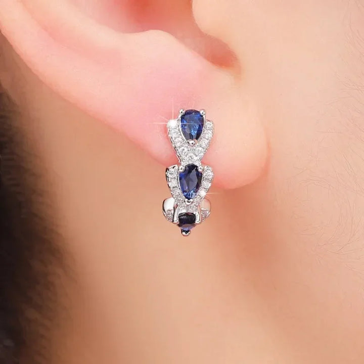 Royal Sapphire Crest Ohrringe | Weissgold