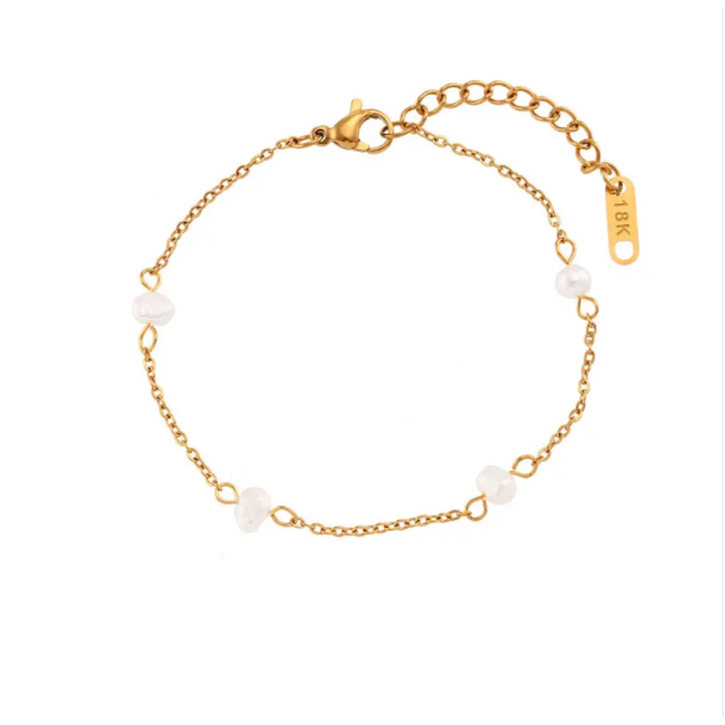 Set: Halskette und Armband mit Margeriten aus Edelstahl