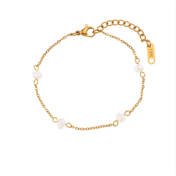 Set: Halskette und Armband mit Margeriten aus Edelstahl