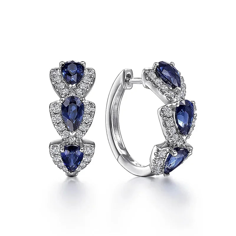 Royal Sapphire Crest Ohrringe | Weissgold
