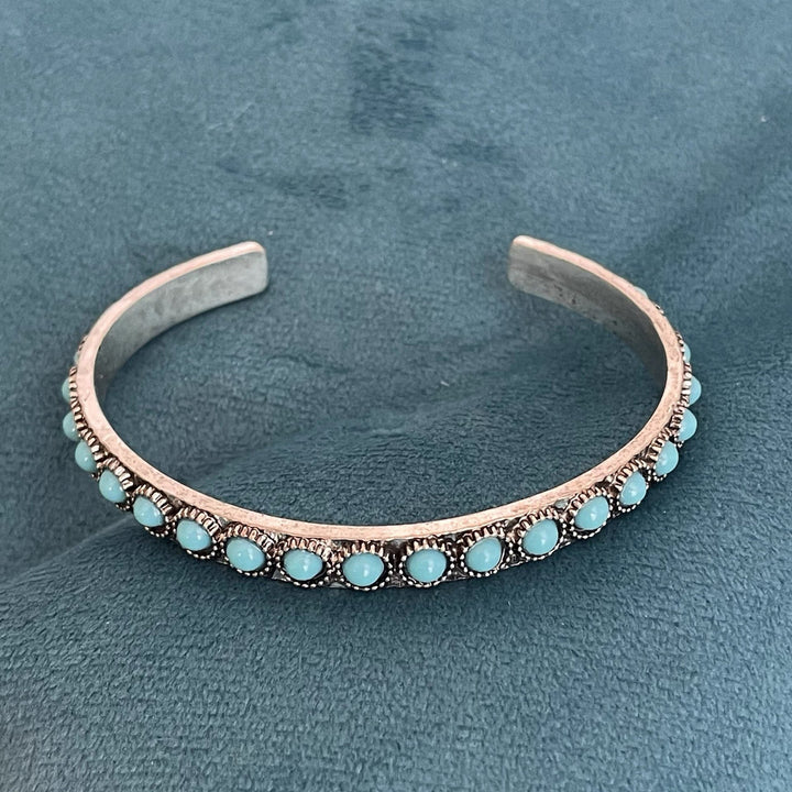 Talisse Türkis Offenes Armband | Weissgold