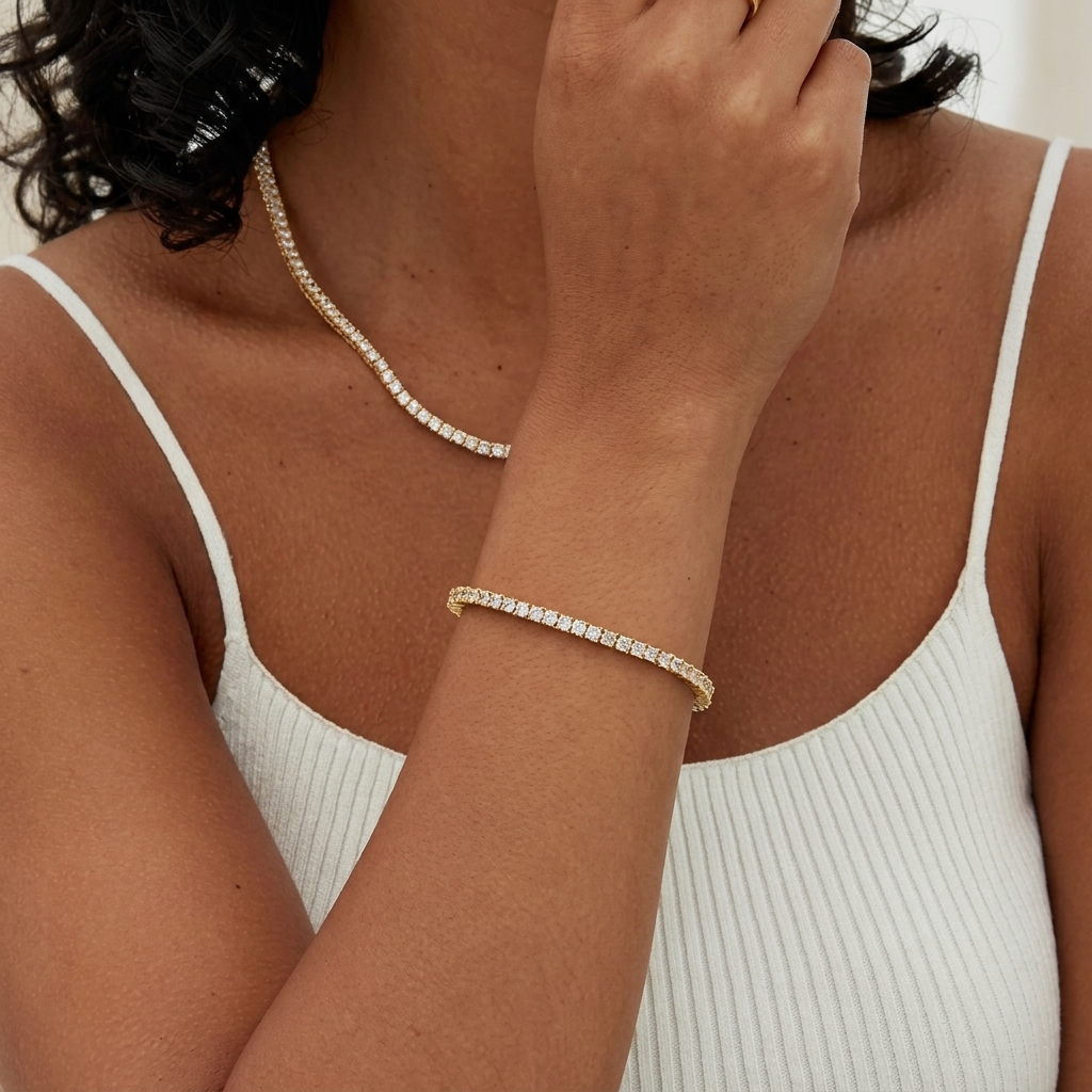 Tennisarmband aus Gold