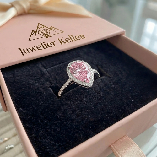 Tränenförmiger Rosa-Saphir-Ring